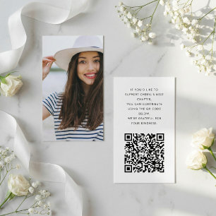 Minimalist Graduation Fund QR Enclosure Card