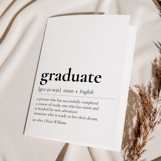 Minimalist Graduation Graduate Definition Greeting Card (Creator Uploaded)
