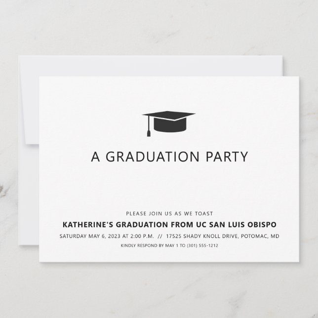 Minimalist Graduation  Invitation (Front)