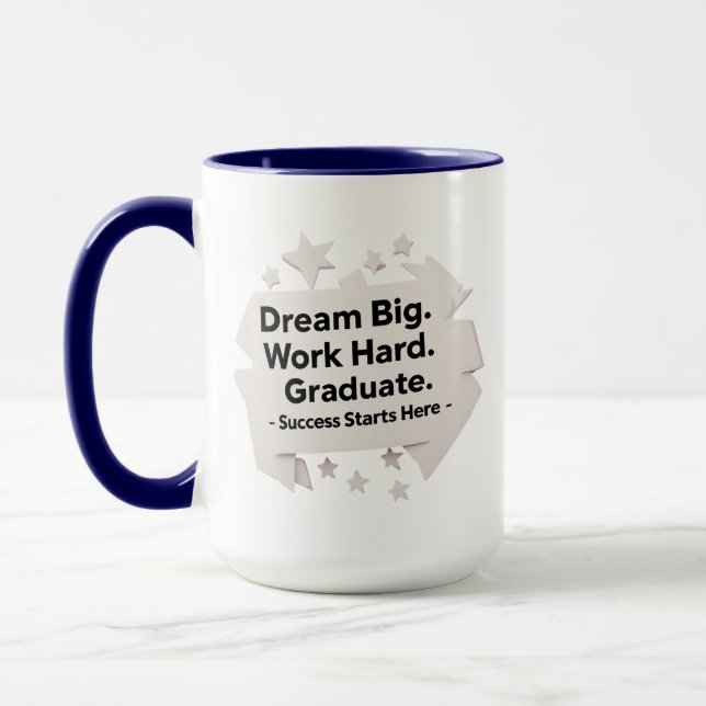 Minimalist Graduation Mug – Dream Big 15oz Combo  (Left)