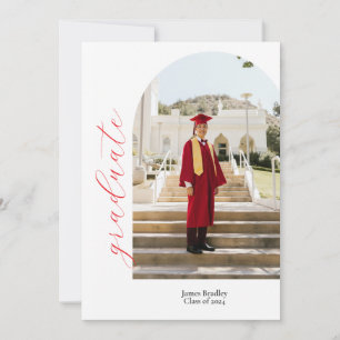 Minimalist Graduation Open House Party Photo Card