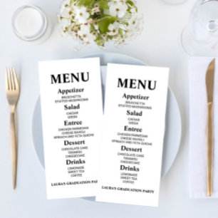 Minimalist Graduation Party Food Menu