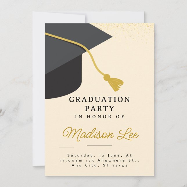 Minimalist Graduation Party Invitation (Front)