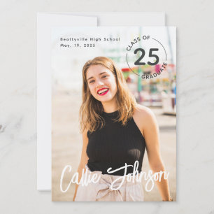 Minimalist Graduation Photo Announcement Card