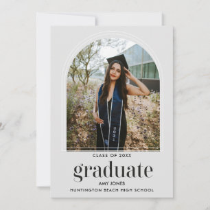 Minimalist Graduation Photo Party Invitation