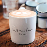 Minimalist Grandma EST 2025 | Custom Grandpa Gift Espresso Cup<br><div class="desc">Mark a joyful new chapter with this Minimalist Grandma EST 2025 personalised espresso cup — a refined and heartwarming gift for any soon-to-be or first-time grandma. With clean, elegant typography and a timeless design, this petite cup is perfect for a morning espresso or display as a keepsake. Add the custom...</div>