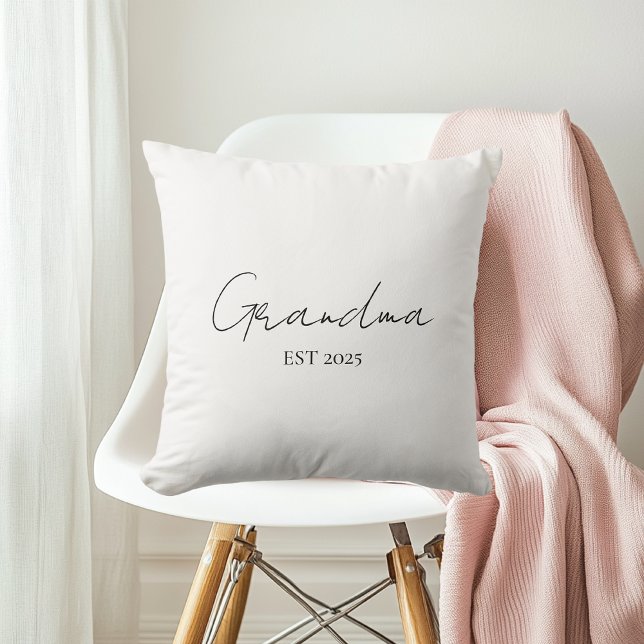 Minimalist Grandma EST 2025 Personalised Gift Cushion (Creator Uploaded)