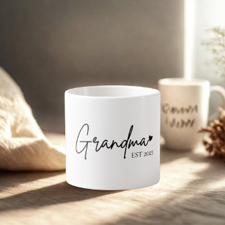 Minimalist Grandma EST | New Grandma Gift Espresso Cup