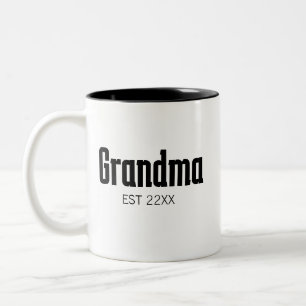 Minimalist grandma EST Two-Tone Coffee Mug