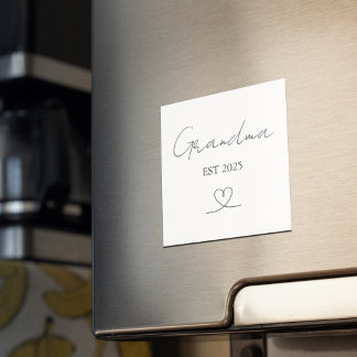 Minimalist Grandma EST Year | Custom Magnet