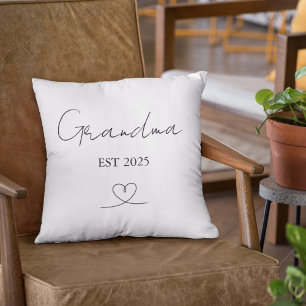 Minimalist Grandma EST Year   Custom Pillow