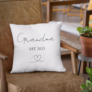 Minimalist Grandma EST Year | Custom Pillow