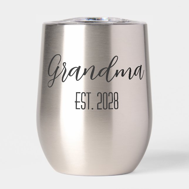 Minimalist Grandma Established Black Script Text (Front)