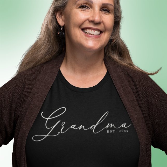 Minimalist Grandma Script Established Date Tri-Blend Shirt (Creator Uploaded)