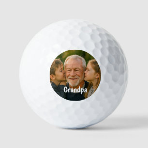 Minimalist grandpa custom photo golf balls
