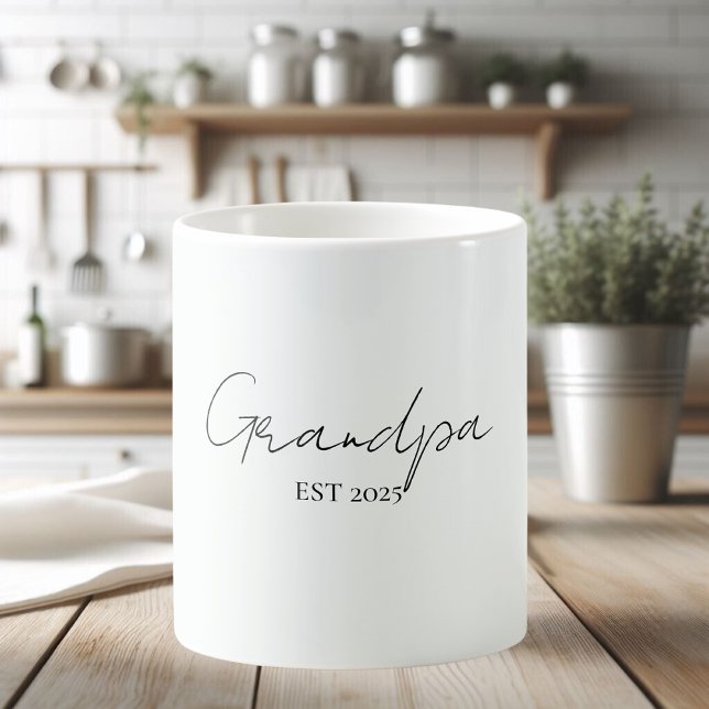 Minimalist Grandpa EST 2025 Mug | New Grandpa Gift (Creator Uploaded)