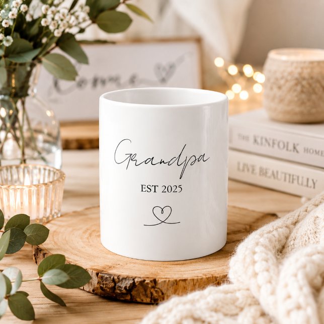 Minimalist Grandpa EST Year | Custom Gift Mug (Creator Uploaded)