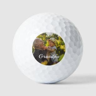 Minimalist grandpa  Photo and Script Personalised  Golf Balls