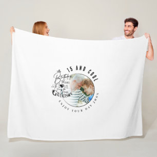 Minimalist Grandson Custom Gifts Fleece Blanket