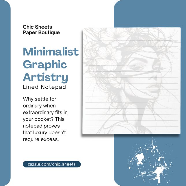 Minimalist Graphic Artistry Design Lined Notepad (Creator Uploaded)