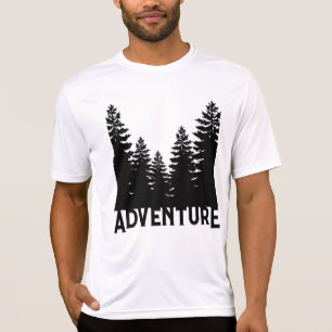 Minimalist graphic black white pine Adventure  T-Shirt