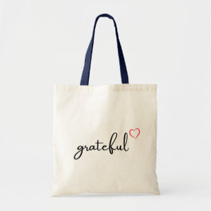 Minimalist Grateful Heart Tote Bag