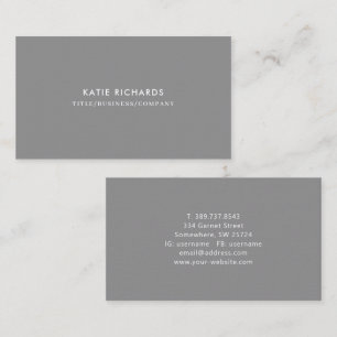 Minimalist Gray Business Card