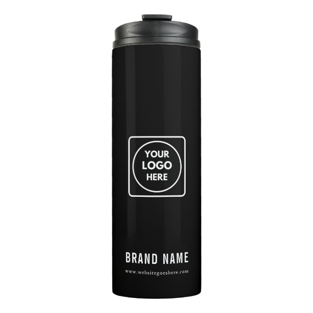 Minimalist Gray Company Logo Business Promotion Thermal Tumbler (Front)