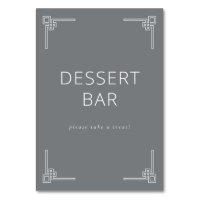 Minimalist Gray Dessert Bar Sign