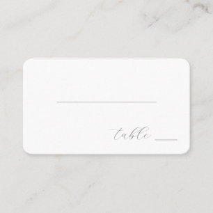 Minimalist Gray Line and Cursive Place Card