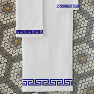 Minimalist Greek Pattern Customisable III Bath Towel Set