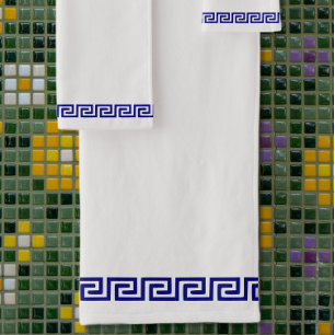 Minimalist Greek Pattern Customizable II Bath Towel Set