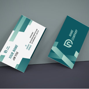 Minimalist Green and White Professional Business C Business Card