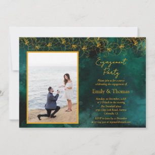 minimalist Green backdrop wedding engagement Invit Invitation