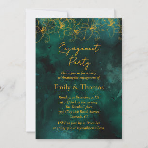 minimalist Green backdrop wedding engagement Invit Invitation