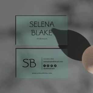 Minimalist Green Boho Trendy Retro Chic Business Card