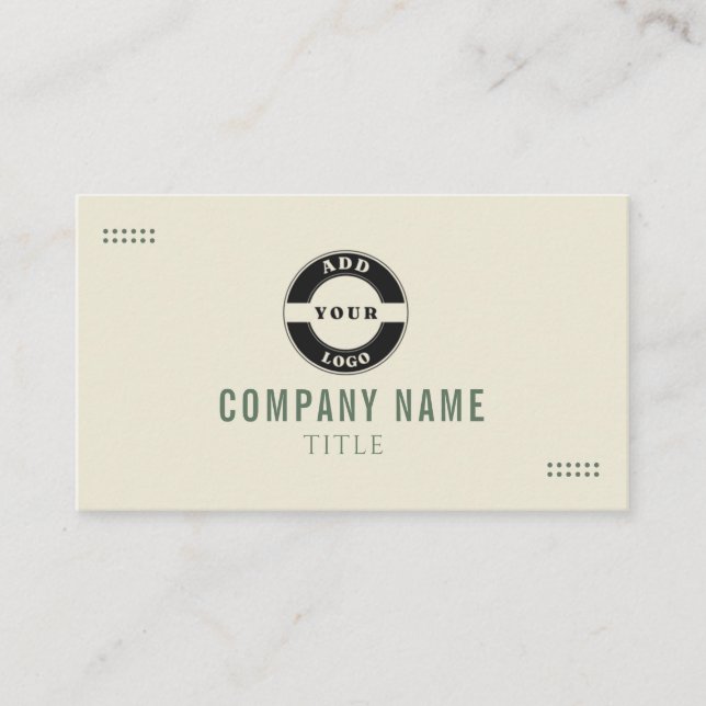 Minimalist Green Botanical Business Card (Front)