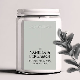Minimalist green candle product label