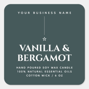 Minimalist green candle product label