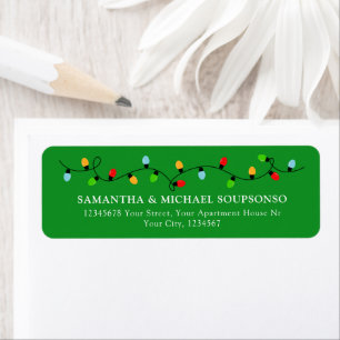 Minimalist green Christmas Contact Return Address