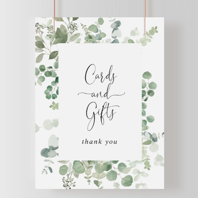 Minimalist Green Eucalyptus Cards and Gifts Sign (Creator Uploaded)