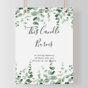 Minimalist Green Eucalyptus This Candle Burns Sign