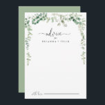 Minimalist Green Eucalyptus Wedding Advice Card<br><div class="desc">This minimalist green eucalyptus wedding advice card is perfect for a modern wedding. The design features watercolor hand-drawn elegant botanical eucalyptus branches and leaves, adorning geometric frames. These cards are perfect for a wedding, bridal shower, baby shower, graduation party & more. Personalise the cards with the names of the bride...</div>