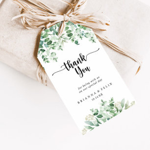 Minimalist Green Eucalyptus Wedding Thank You Gift Tags