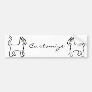 Minimalist Green-eye Cat Thunder_Cove Bumper Sticker