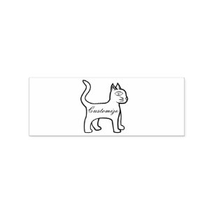 Minimalist Green-eye Cat Thunder_Cove Rubber Stamp