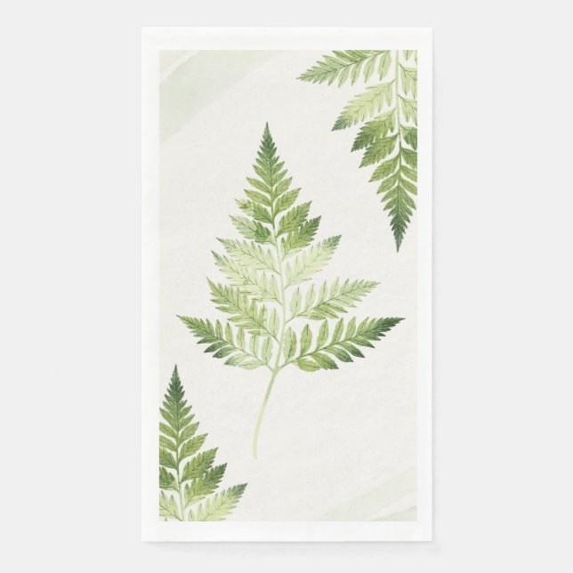 Minimalist Green Fern Napkin (Front)