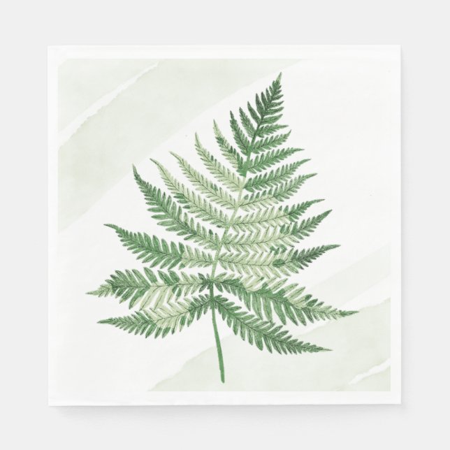 Minimalist Green Fern Napkin (Front)