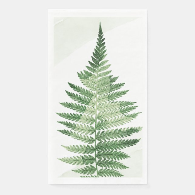Minimalist Green Fern Napkin (Front)