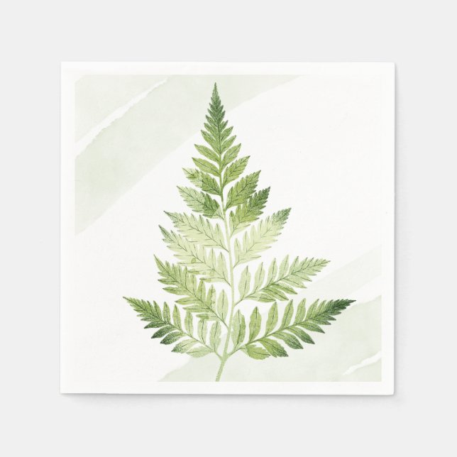 Minimalist Green Fern Napkin (Front)